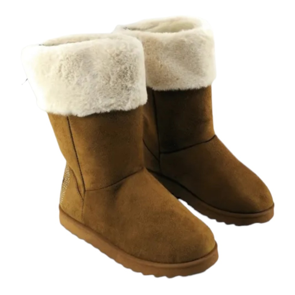 Mudd Cherry 907  Brown Ladies Faux Fur topped micro suede Boot
